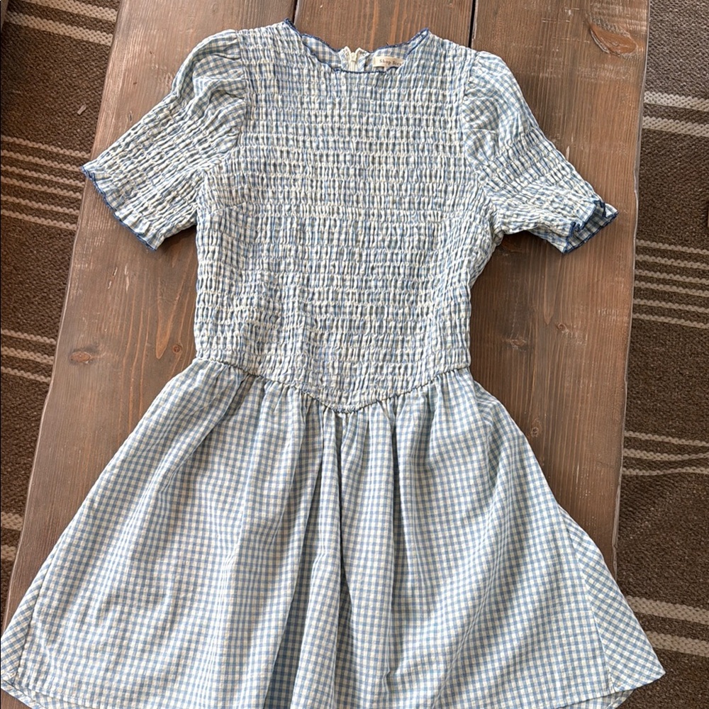 Shop Stevie Blue Checkered Dress NWOT